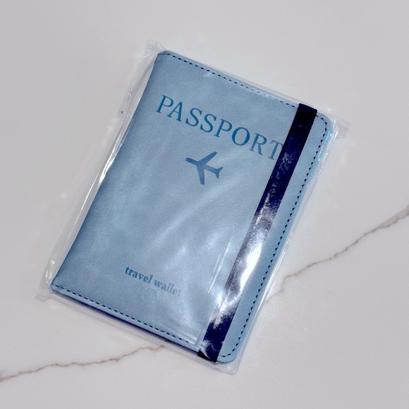 Light Blue Passport Wallet - Picture 1 of 2